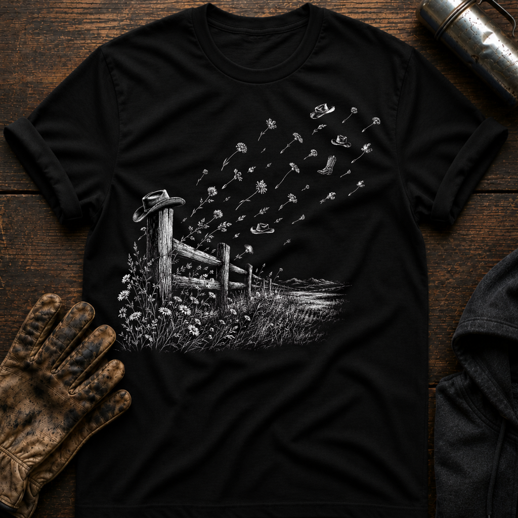 Wooden Fence Flowers T-Shirt