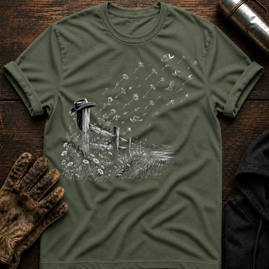 Wooden Fence Flowers T-Shirt