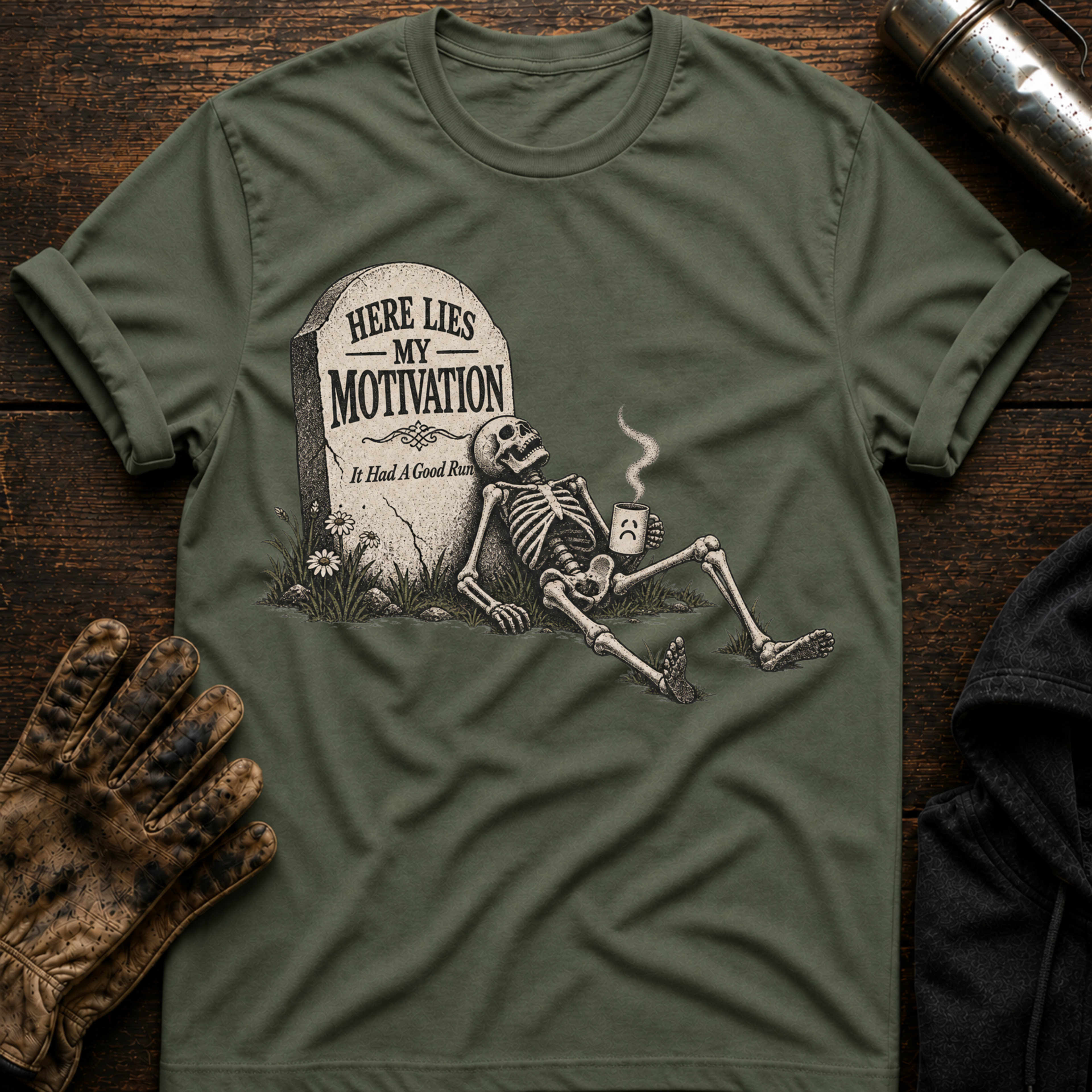 Here Lies Motivation T-Shirt
