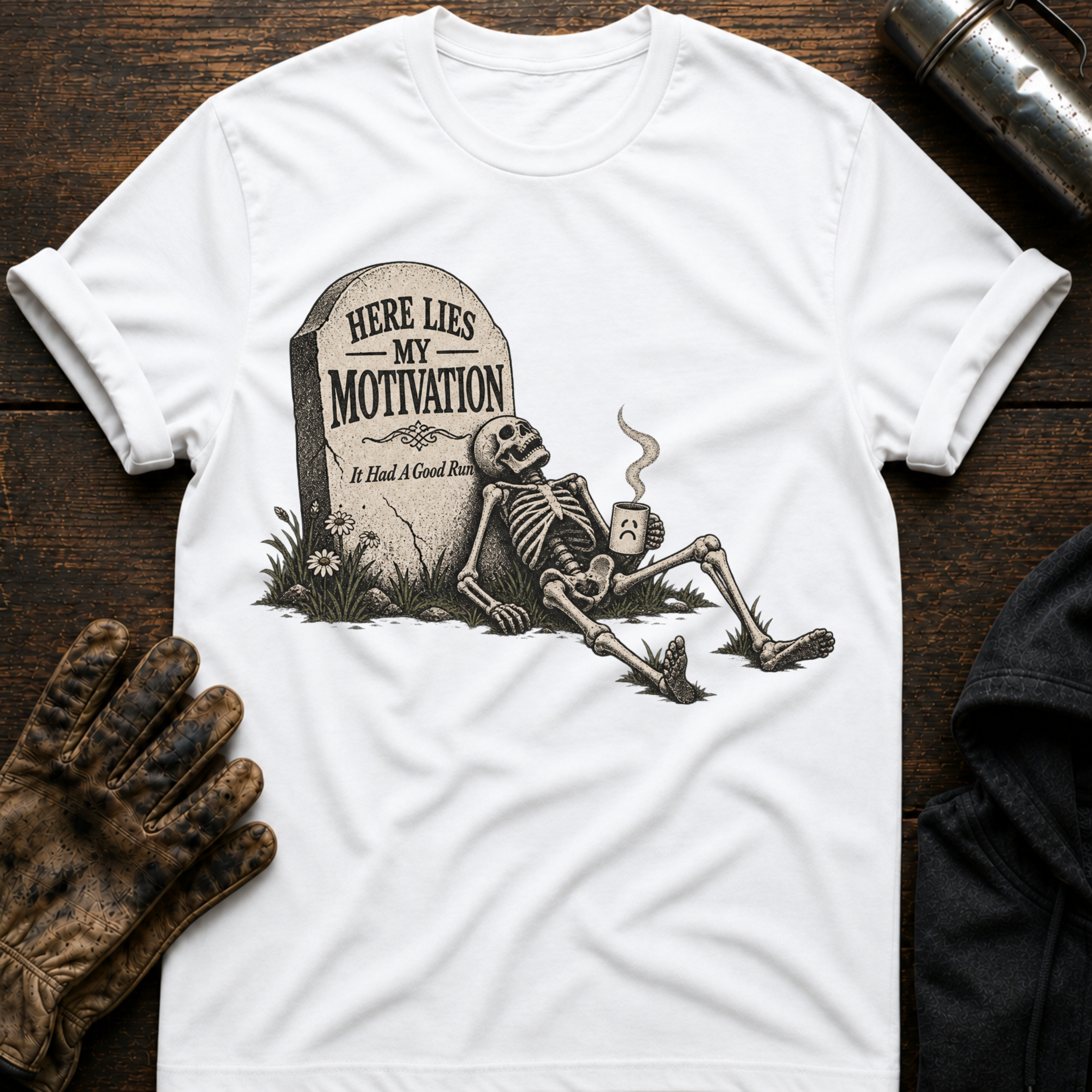 Here Lies Motivation T-Shirt